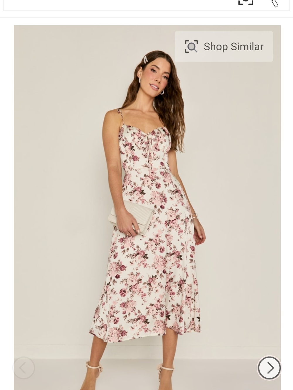 Francesca's Collections Blush Cream Floral Maxi Dress
